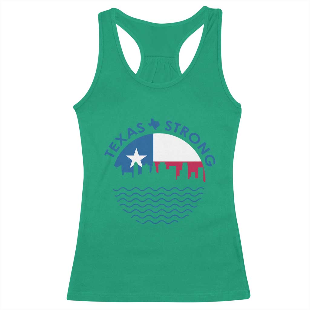 Strong Texas Racerback Tank Top Retro Flag Resilient Texans Pride - Wonder Print Shop