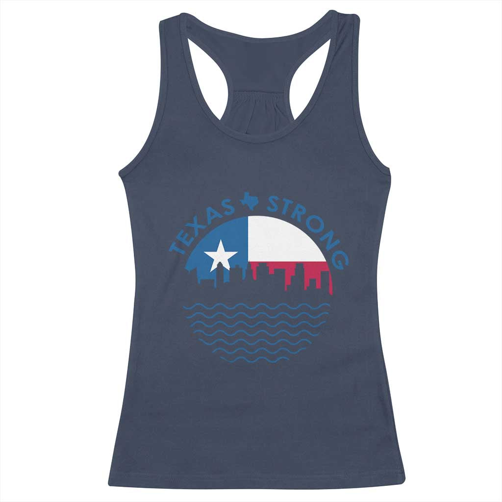 Strong Texas Racerback Tank Top Retro Flag Resilient Texans Pride - Wonder Print Shop