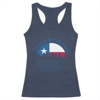 Strong Texas Racerback Tank Top Retro Flag Resilient Texans Pride - Wonder Print Shop