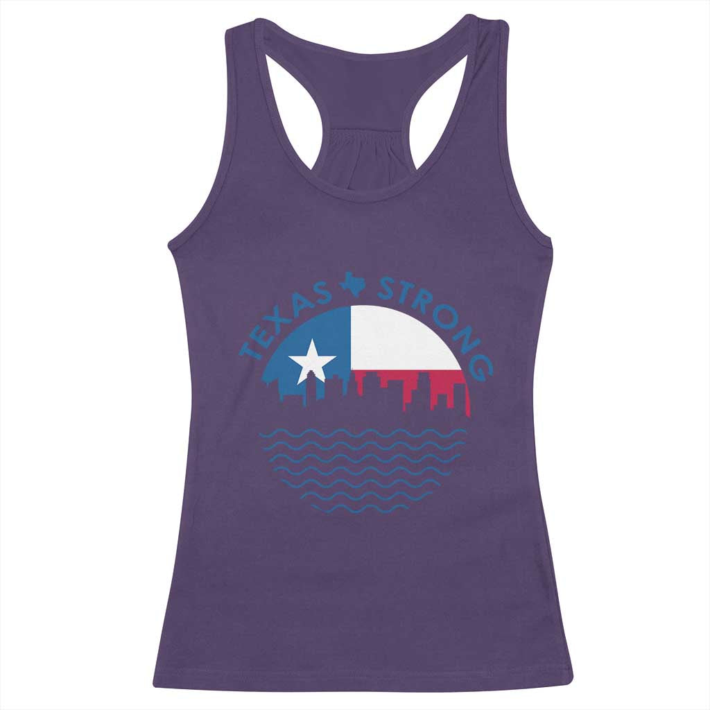 Strong Texas Racerback Tank Top Retro Flag Resilient Texans Pride - Wonder Print Shop