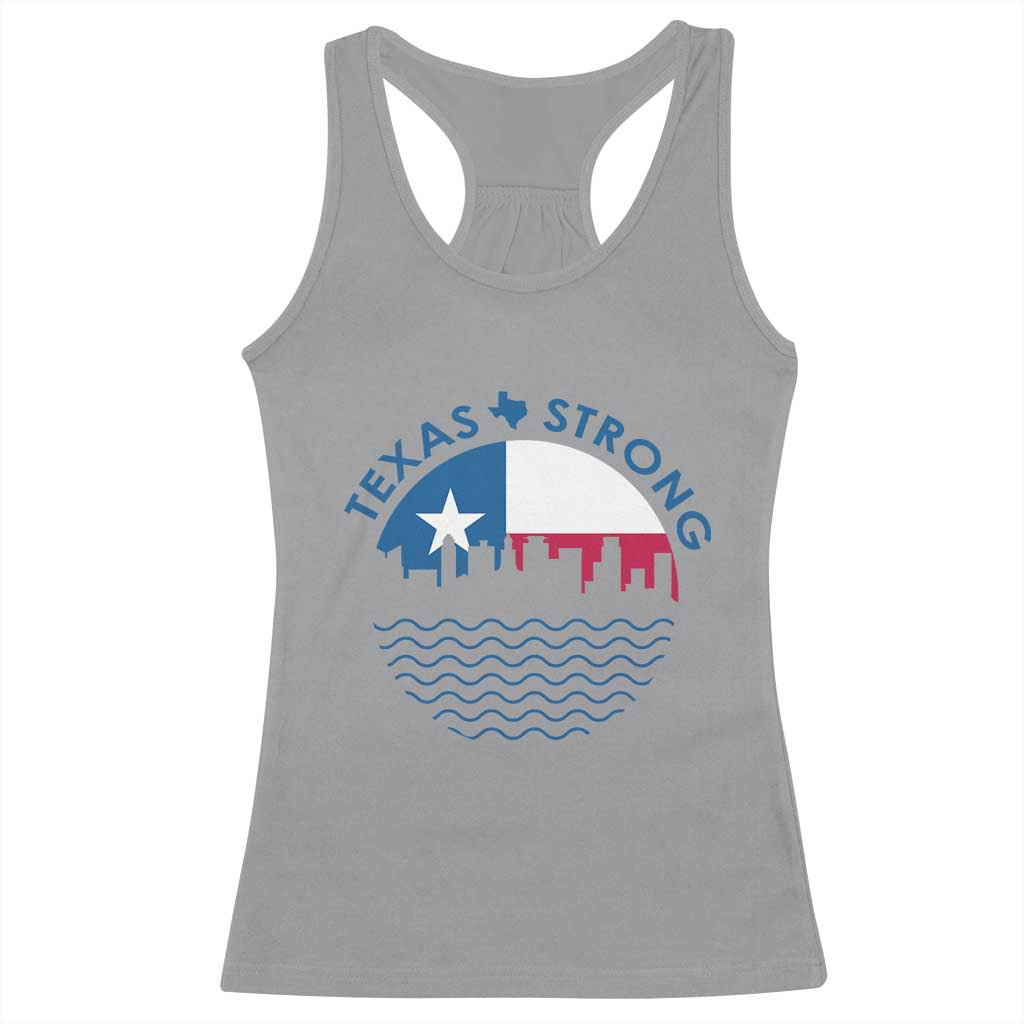 Strong Texas Racerback Tank Top Retro Flag Resilient Texans Pride - Wonder Print Shop