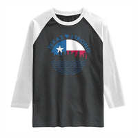 Strong Texas Raglan Shirt Retro Flag Resilient Texans Pride - Wonder Print Shop
