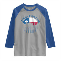 Strong Texas Raglan Shirt Retro Flag Resilient Texans Pride - Wonder Print Shop