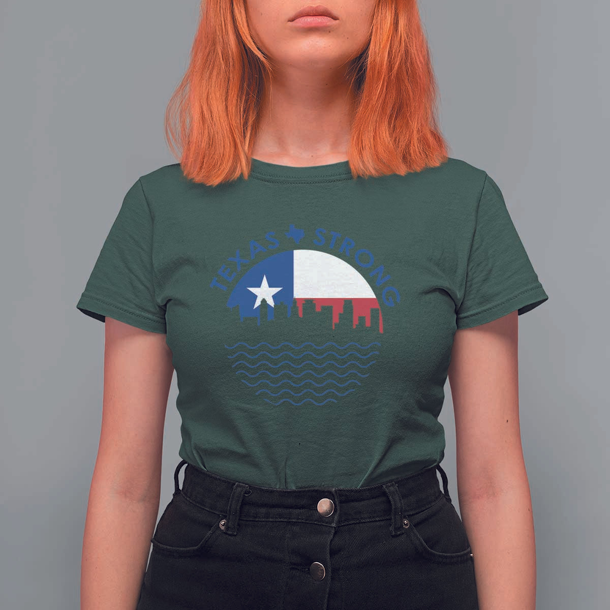 Strong Texas T Shirt For Women Retro Flag Resilient Texans Pride - Wonder Print Shop