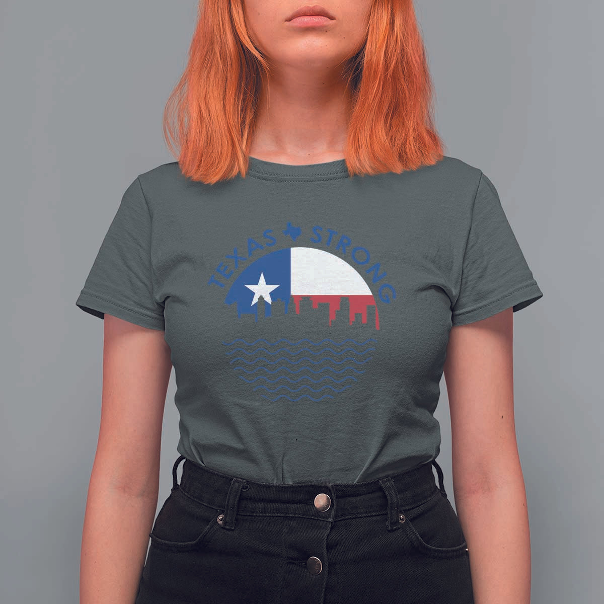 Strong Texas T Shirt For Women Retro Flag Resilient Texans Pride - Wonder Print Shop