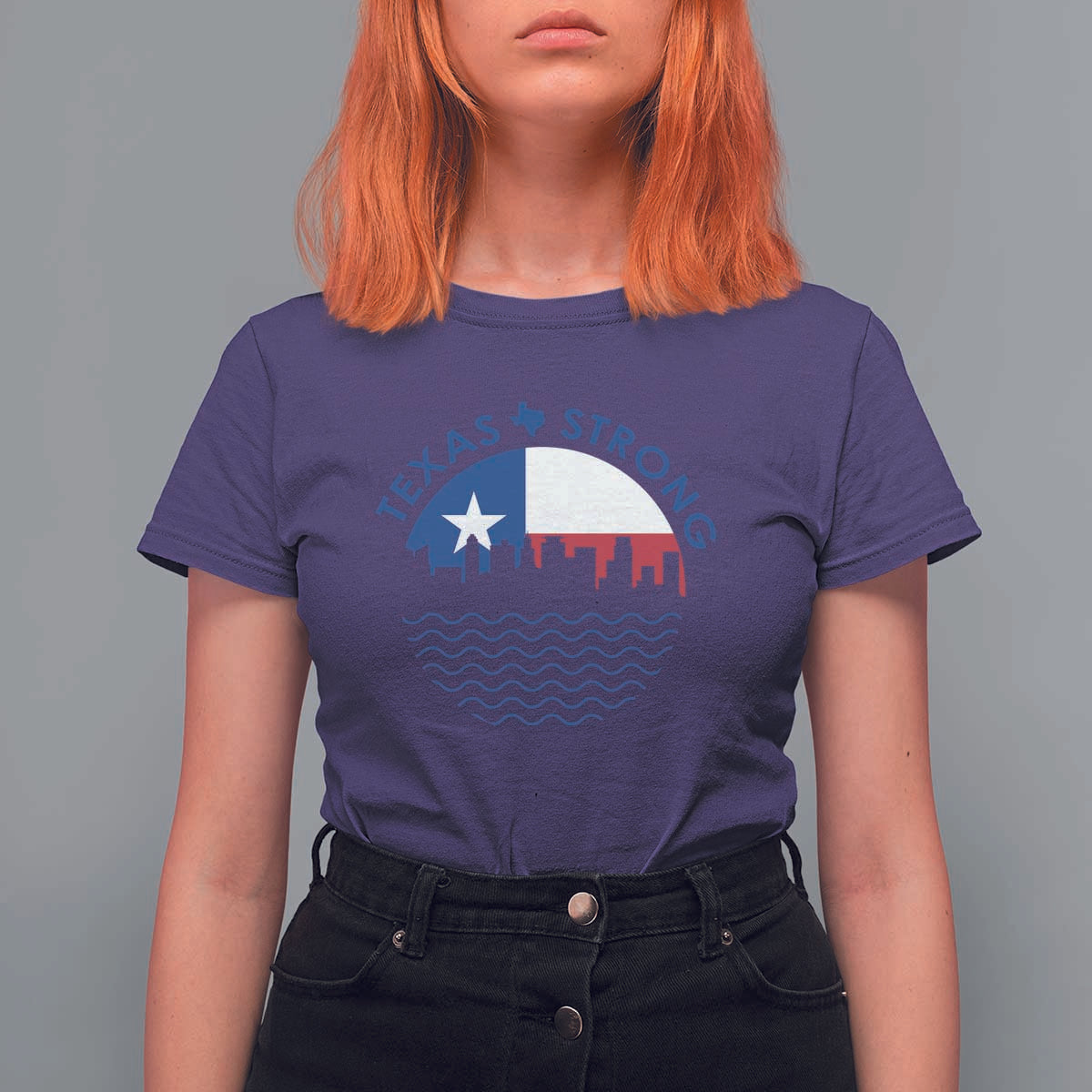 Strong Texas T Shirt For Women Retro Flag Resilient Texans Pride - Wonder Print Shop