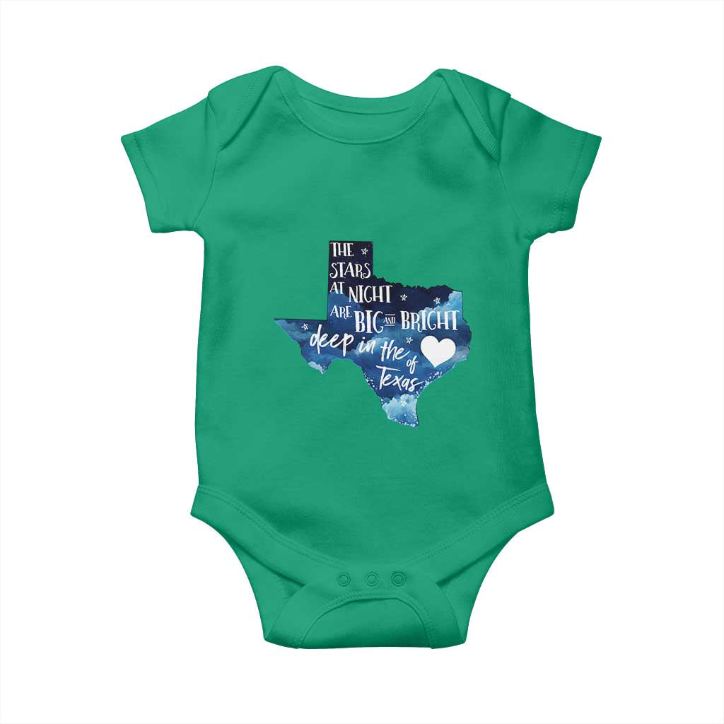 Texas Pride Baby Onesie The Stars at Night Are Big and Bright - Wonder Print Shop