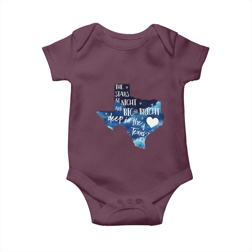 Texas Pride Baby Onesie The Stars at Night Are Big and Bright - Wonder Print Shop