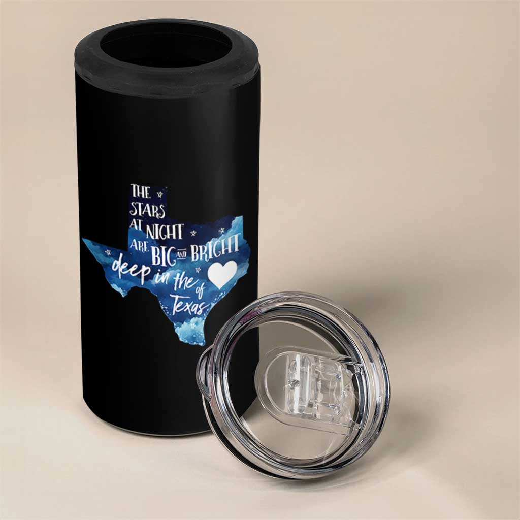 Texas Pride 4 in 1 Can Cooler Tumbler The Stars at Night Are Big and Bright - Wonder Print Shop
