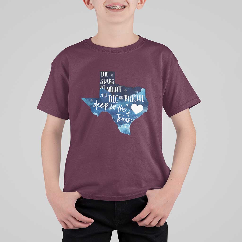 Texas Pride T Shirt For Kid The Stars at Night Are Big and Bright - Wonder Print Shop