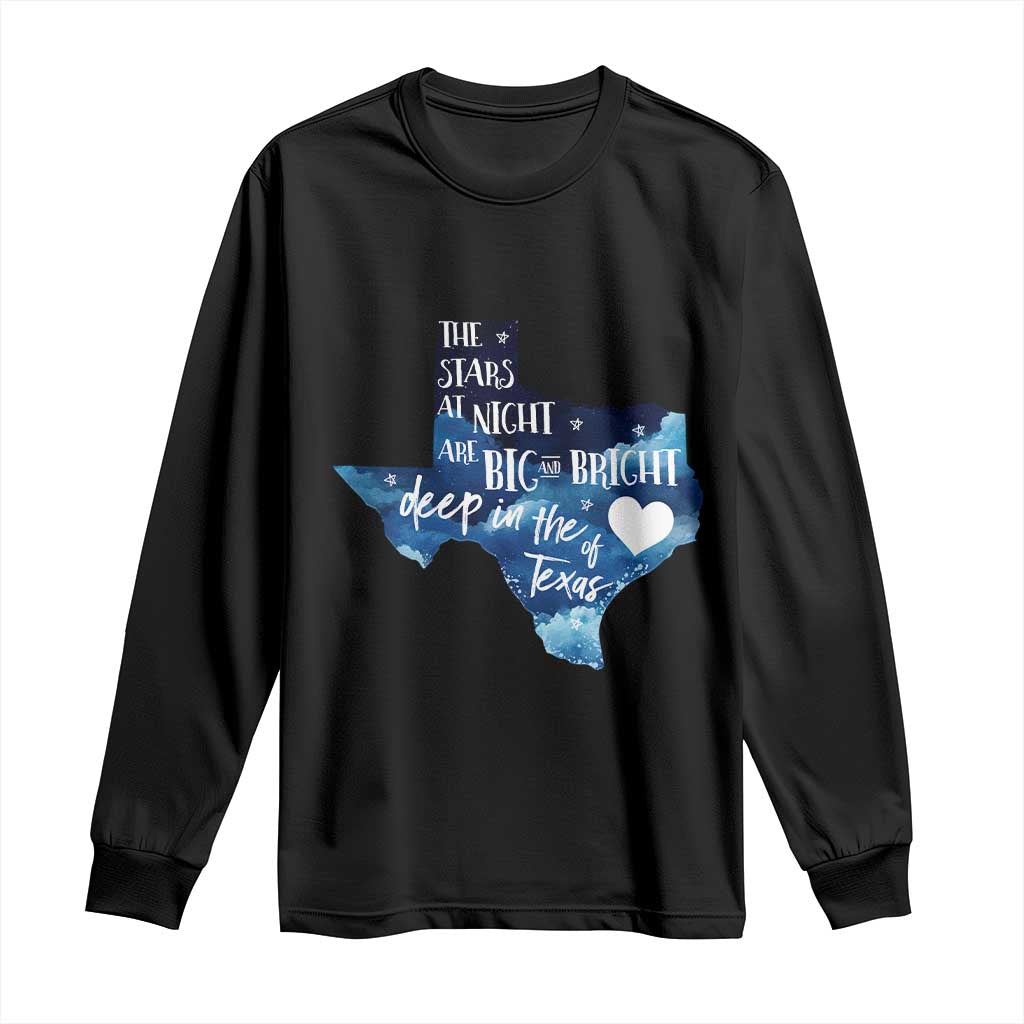 Texas Pride Long Sleeve Shirt The Stars at Night Are Big and Bright - Wonder Print Shop
