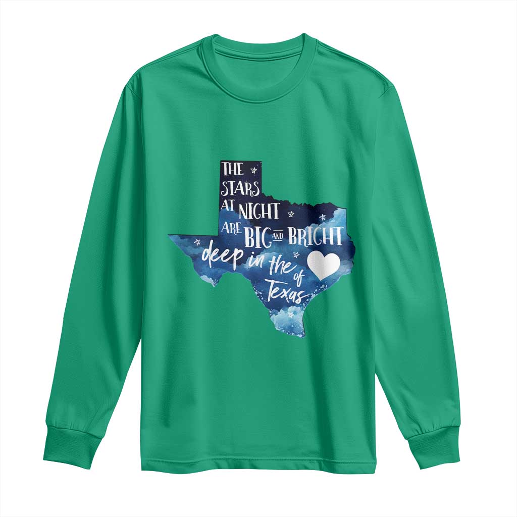 Texas Pride Long Sleeve Shirt The Stars at Night Are Big and Bright - Wonder Print Shop