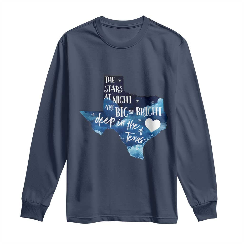 Texas Pride Long Sleeve Shirt The Stars at Night Are Big and Bright - Wonder Print Shop