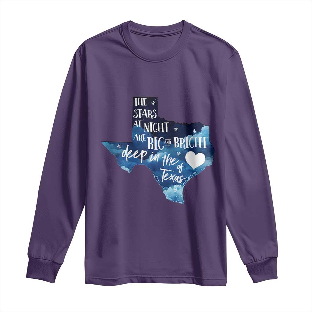 Texas Pride Long Sleeve Shirt The Stars at Night Are Big and Bright - Wonder Print Shop