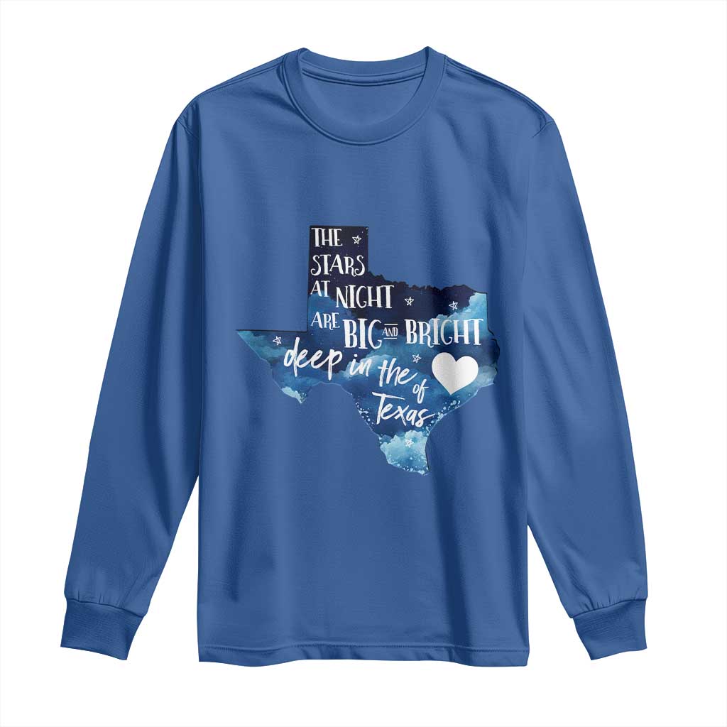 Texas Pride Long Sleeve Shirt The Stars at Night Are Big and Bright - Wonder Print Shop