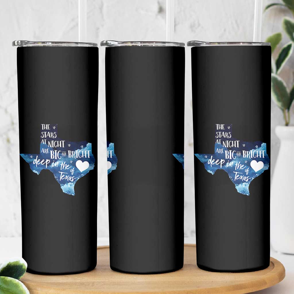 Texas Pride Skinny Tumbler The Stars at Night Are Big and Bright - Wonder Print Shop