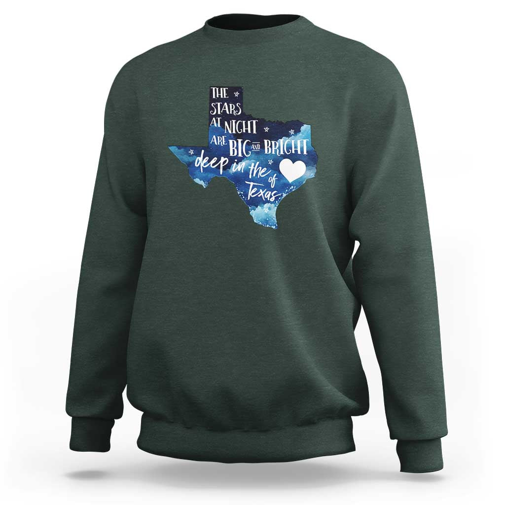 Texas Pride Sweatshirt The Stars at Night Are Big and Bright - Wonder Print Shop
