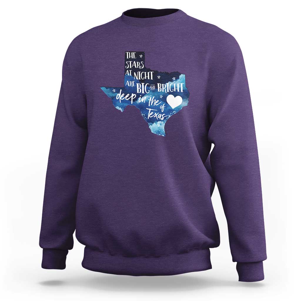 Texas Pride Sweatshirt The Stars at Night Are Big and Bright - Wonder Print Shop