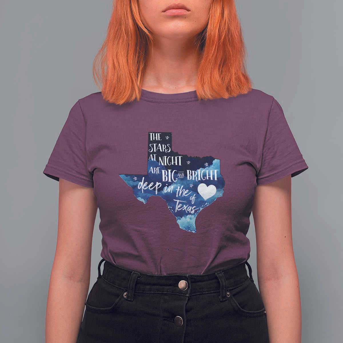 Texas Pride T Shirt For Women The Stars at Night Are Big and Bright - Wonder Print Shop