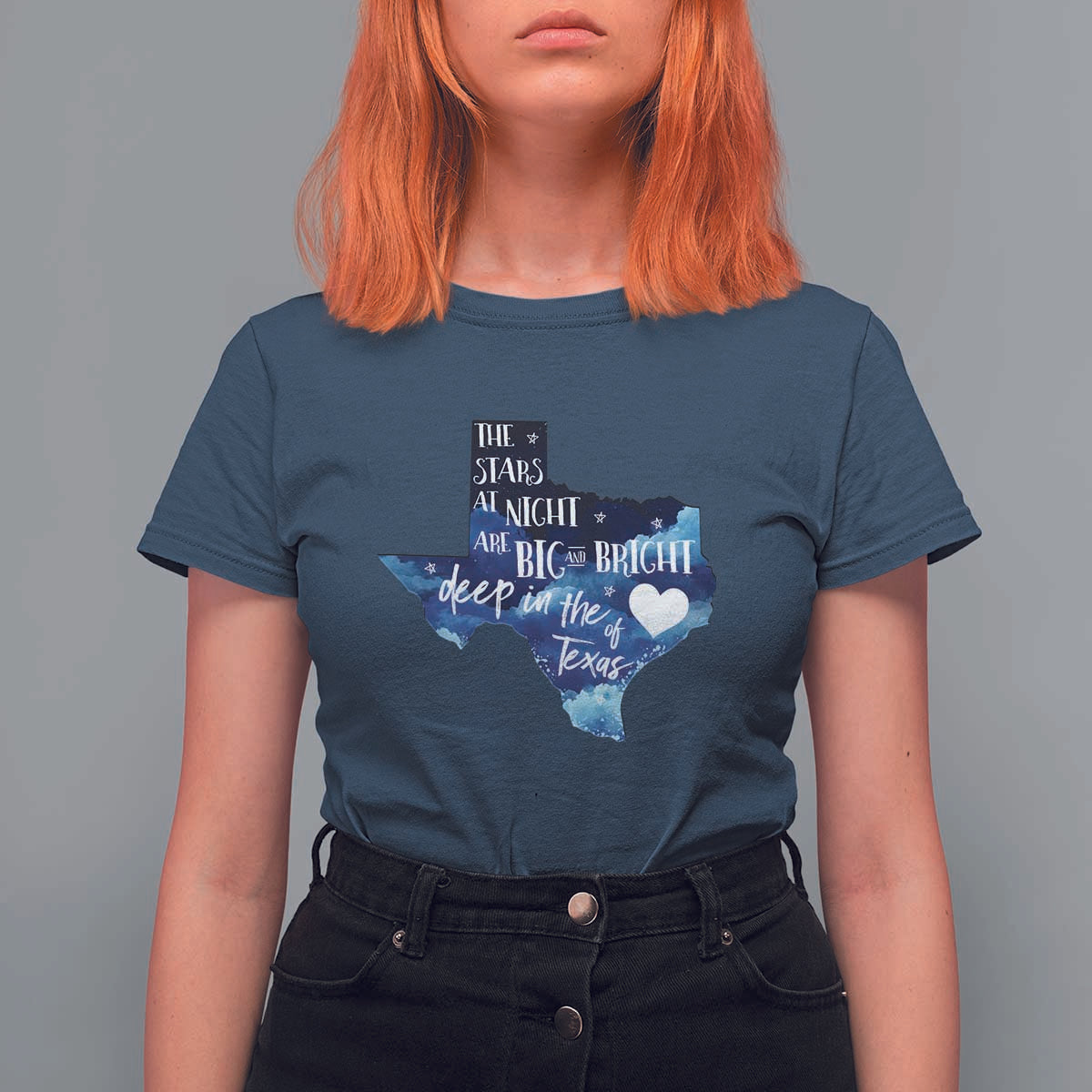 Texas Pride T Shirt For Women The Stars at Night Are Big and Bright - Wonder Print Shop