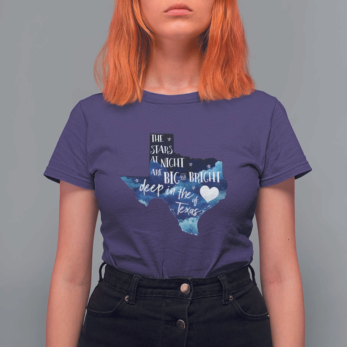 Texas Pride T Shirt For Women The Stars at Night Are Big and Bright - Wonder Print Shop