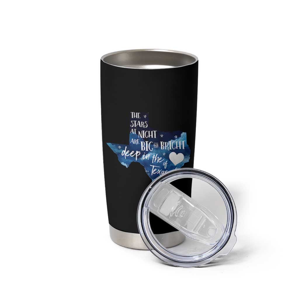 Texas Pride Tumbler Cup The Stars at Night Are Big and Bright - Wonder Print Shop