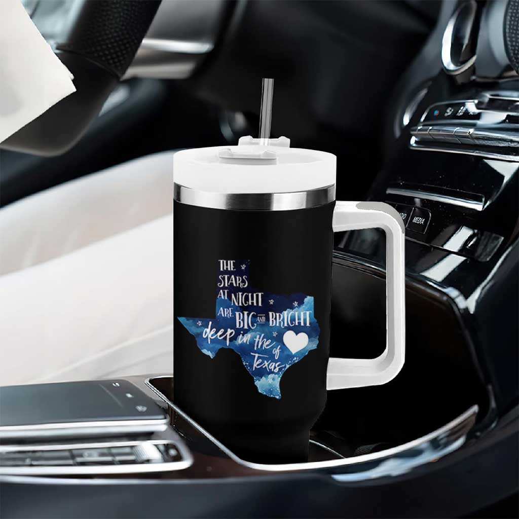 Texas Pride Tumbler With Handle The Stars at Night Are Big and Bright - Wonder Print Shop
