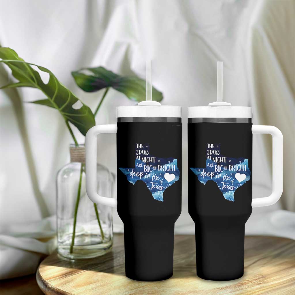Texas Pride Tumbler With Handle The Stars at Night Are Big and Bright - Wonder Print Shop