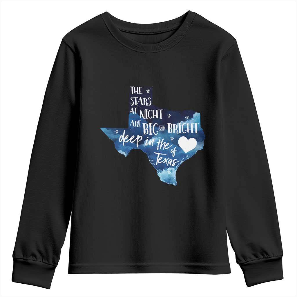 Texas Pride Youth Sweatshirt The Stars at Night Are Big and Bright - Wonder Print Shop