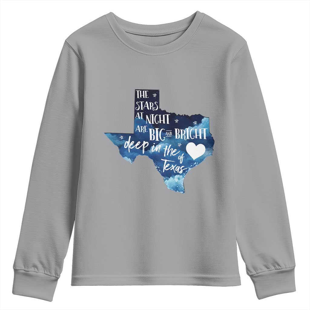 Texas Pride Youth Sweatshirt The Stars at Night Are Big and Bright - Wonder Print Shop