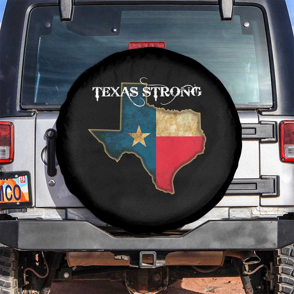 Strong Texas Spare Tire Cover Retro Lone Star State Pride Distressed Flag - Wonder Print Shop