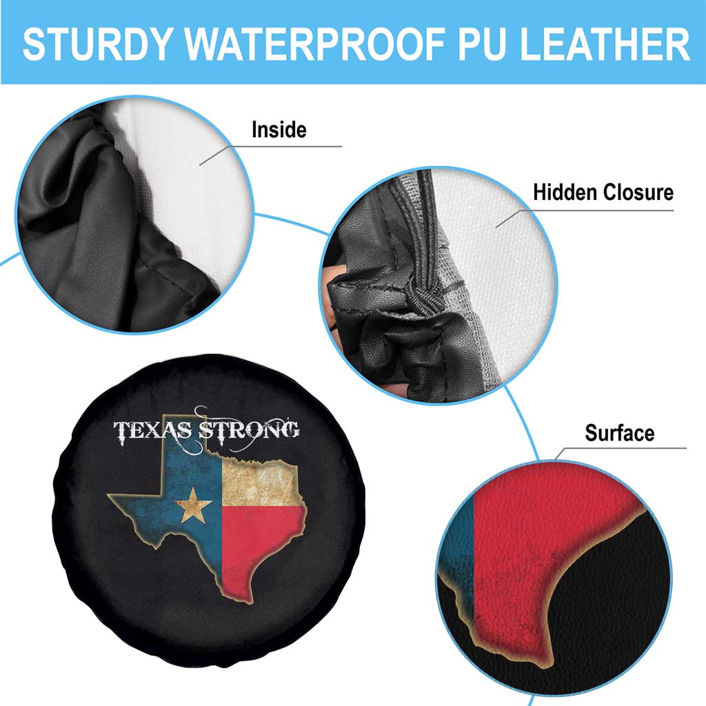 Strong Texas Spare Tire Cover Retro Lone Star State Pride Distressed Flag - Wonder Print Shop