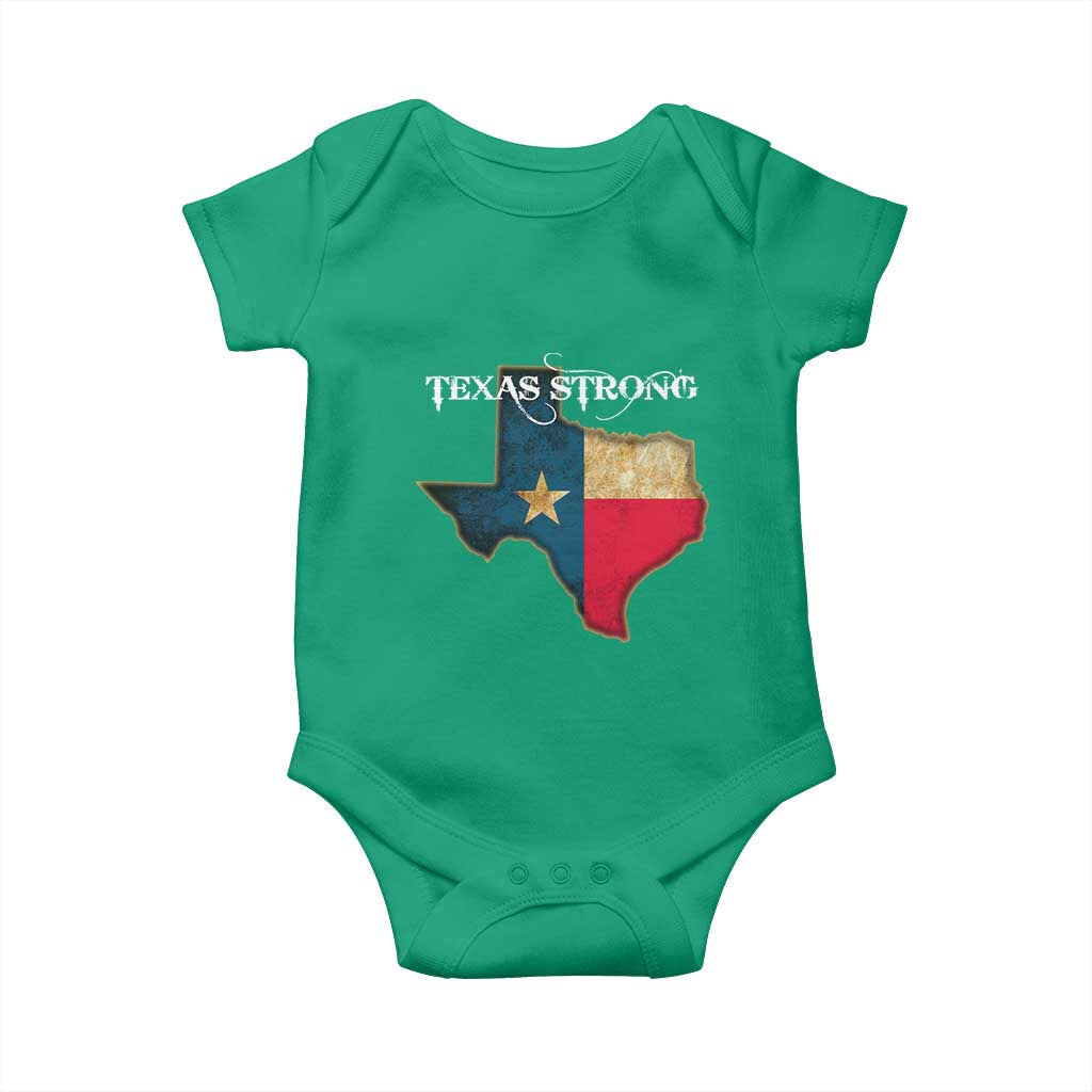 Strong Texas Baby Onesie Retro Lone Star State Pride Distressed Flag - Wonder Print Shop