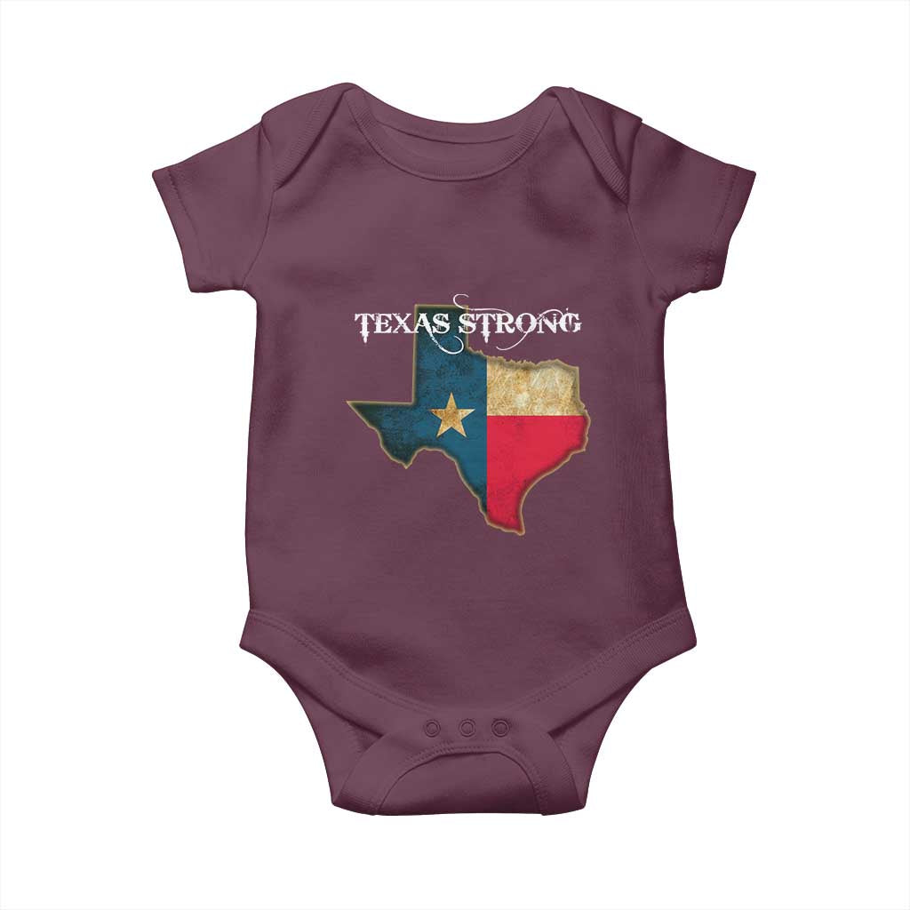 Strong Texas Baby Onesie Retro Lone Star State Pride Distressed Flag - Wonder Print Shop