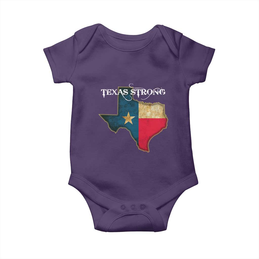 Strong Texas Baby Onesie Retro Lone Star State Pride Distressed Flag - Wonder Print Shop