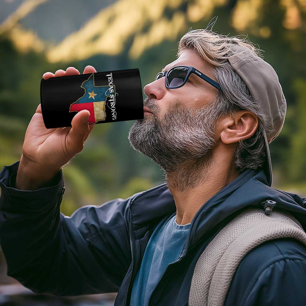 Strong Texas 4 in 1 Can Cooler Tumbler Retro Lone Star State Pride Distressed Flag - Wonder Print Shop