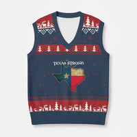 Strong Texas V-Neck Knit Sweater Vest Retro Lone Star State Pride Distressed Flag - Wonder Print Shop