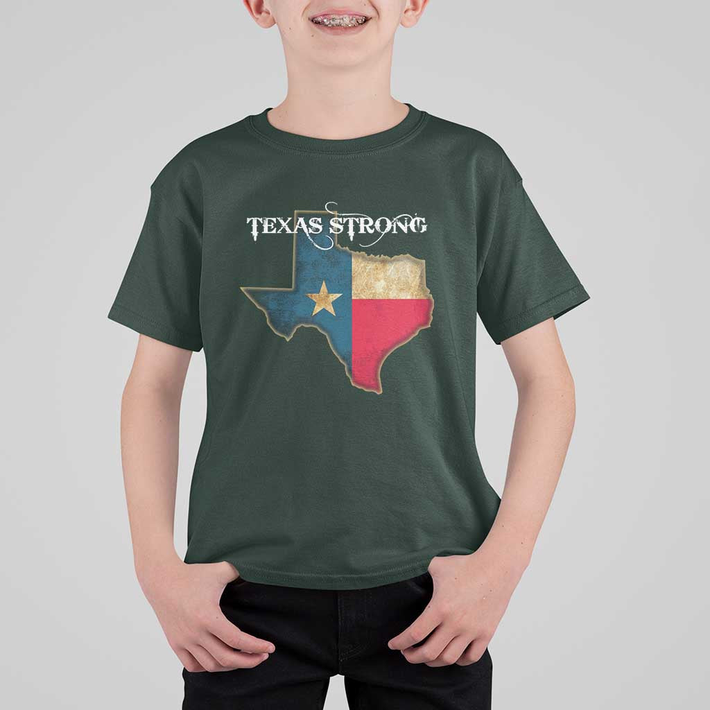 Strong Texas T Shirt For Kid Retro Lone Star State Pride Distressed Flag - Wonder Print Shop