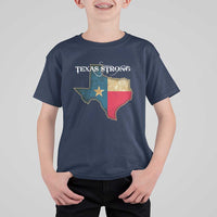 Strong Texas T Shirt For Kid Retro Lone Star State Pride Distressed Flag - Wonder Print Shop