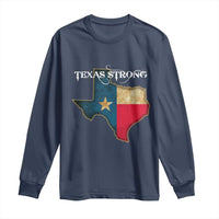 Strong Texas Long Sleeve Shirt Retro Lone Star State Pride Distressed Flag - Wonder Print Shop