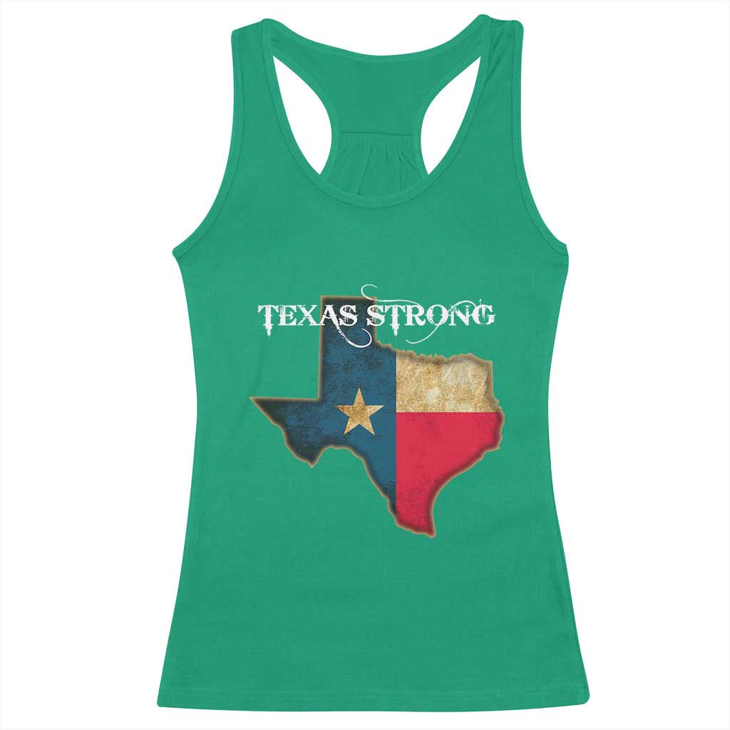 Strong Texas Racerback Tank Top Retro Lone Star State Pride Distressed Flag - Wonder Print Shop