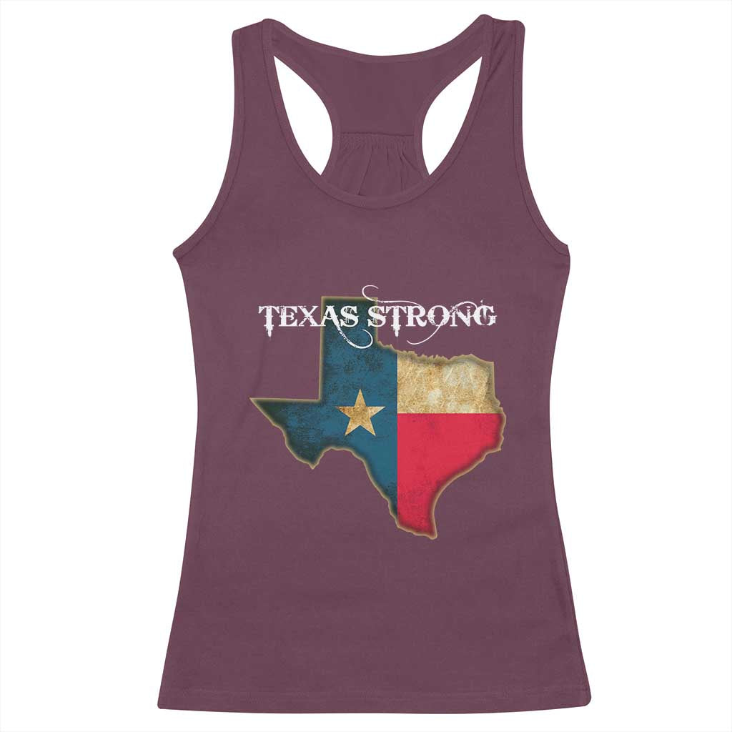 Strong Texas Racerback Tank Top Retro Lone Star State Pride Distressed Flag - Wonder Print Shop