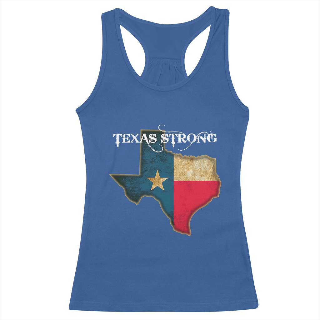 Strong Texas Racerback Tank Top Retro Lone Star State Pride Distressed Flag - Wonder Print Shop
