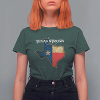 Strong Texas T Shirt For Women Retro Lone Star State Pride Distressed Flag - Wonder Print Shop