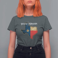 Strong Texas T Shirt For Women Retro Lone Star State Pride Distressed Flag - Wonder Print Shop