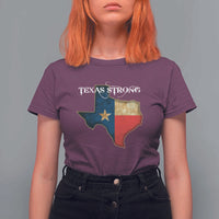 Strong Texas T Shirt For Women Retro Lone Star State Pride Distressed Flag - Wonder Print Shop