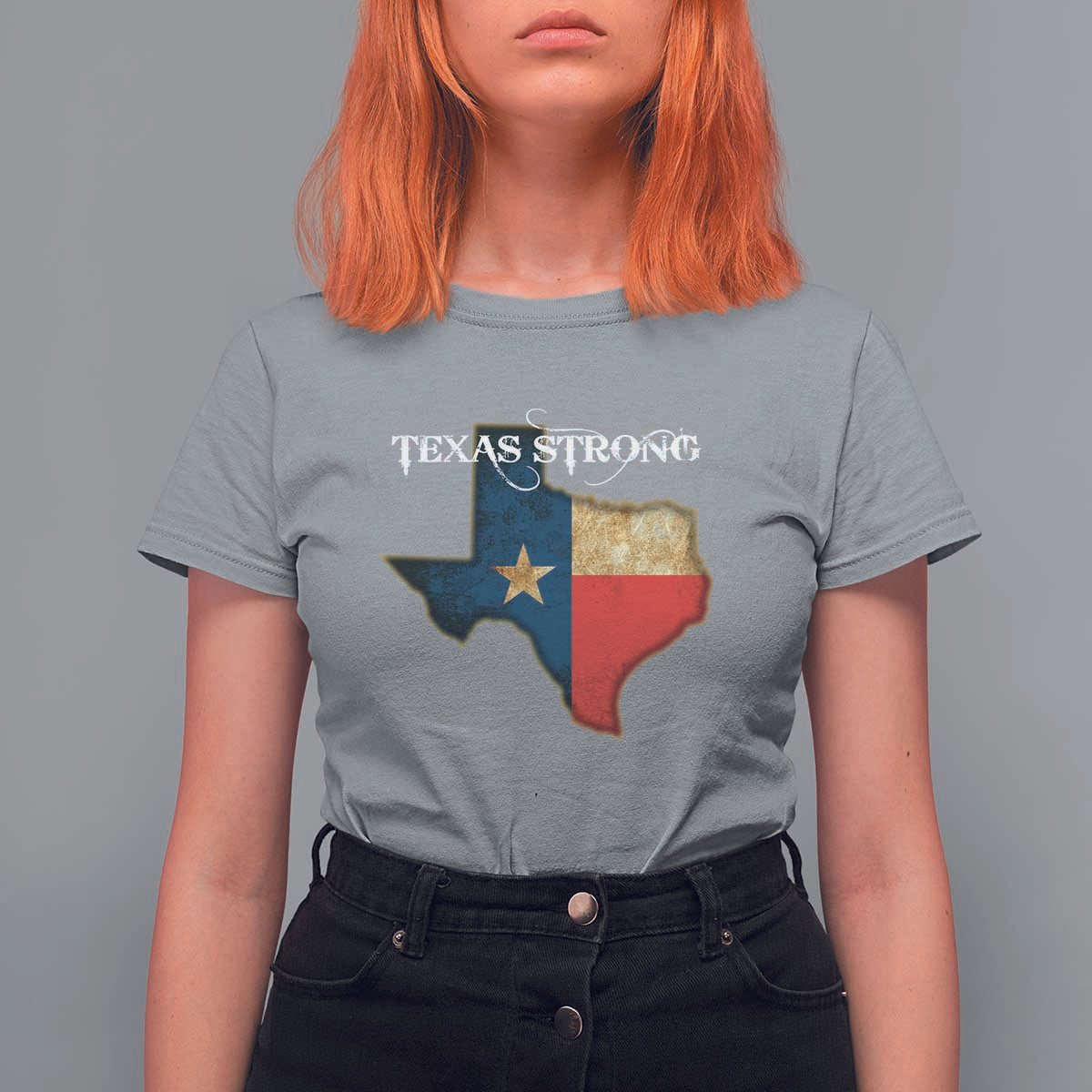 Strong Texas T Shirt For Women Retro Lone Star State Pride Distressed Flag - Wonder Print Shop