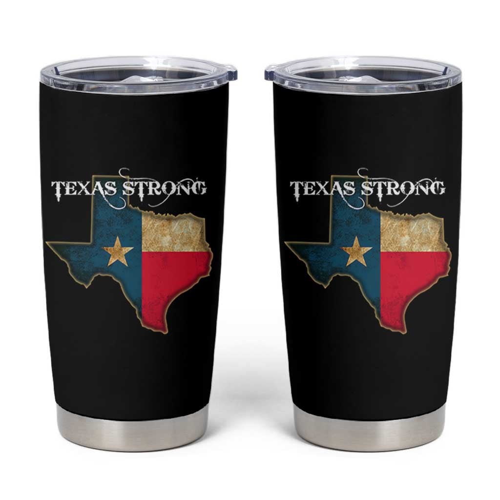 Strong Texas Tumbler Cup Retro Lone Star State Pride Distressed Flag - Wonder Print Shop