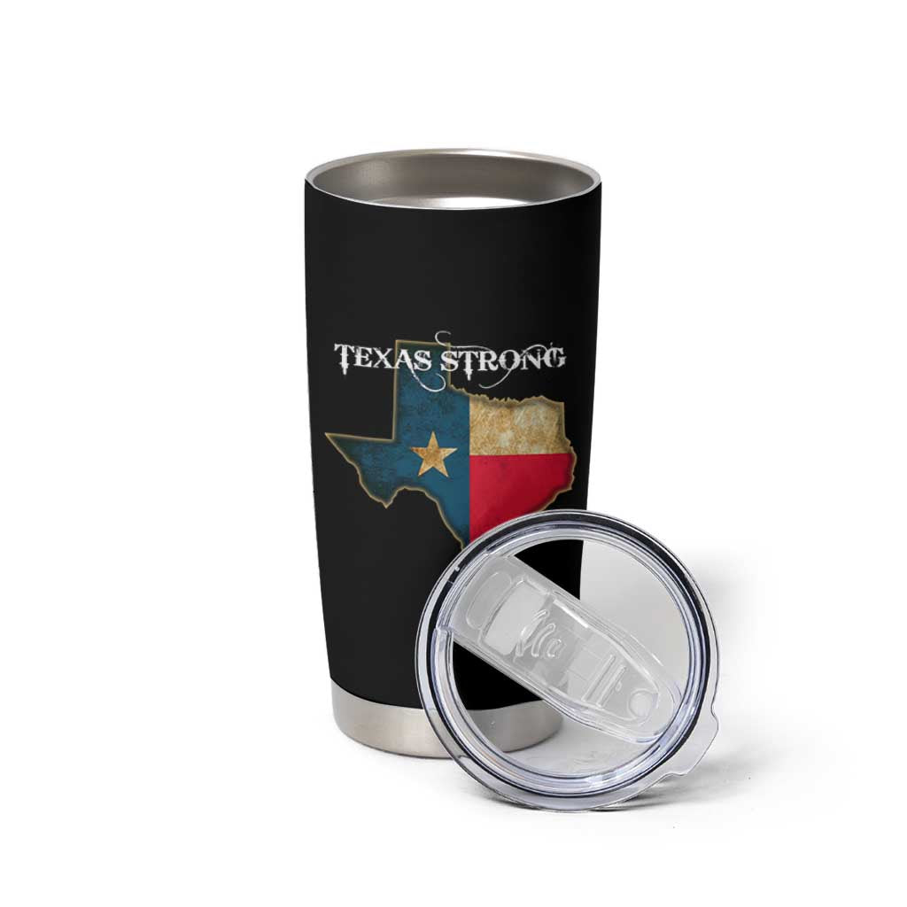 Strong Texas Tumbler Cup Retro Lone Star State Pride Distressed Flag - Wonder Print Shop