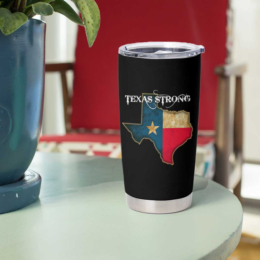 Strong Texas Tumbler Cup Retro Lone Star State Pride Distressed Flag - Wonder Print Shop